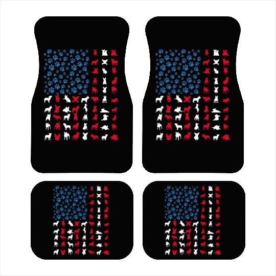 French Bulldog Patriotic Frenchie 4th of July USA Car Mats