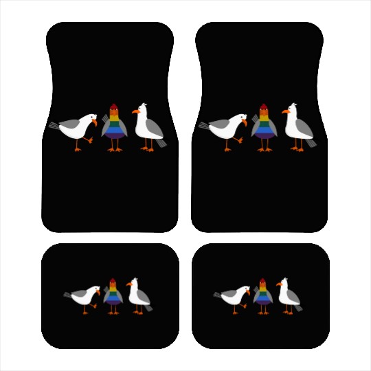 Seagull LGBT Gay Lesbian Rainbow Flagge Car Mats