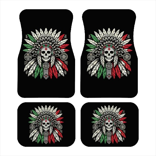 Aztec Warrior Indigenous Mexican Aztec Jaguar Car Mats