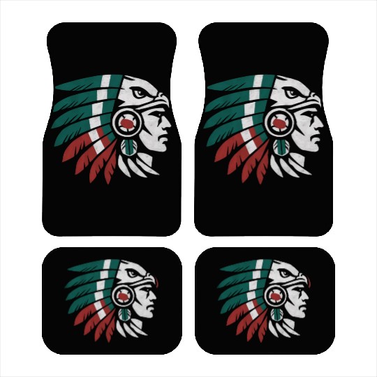 Aztec Warrior Indigenous Mexican Aztec Jaguar Car Mats