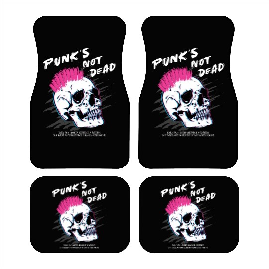 Punks Not Dead - Skull Punk Rock Music - Old Car Mats