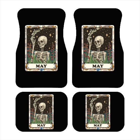 May Gothic Tarot Card - Lily of the Valley & Skele Car Mats