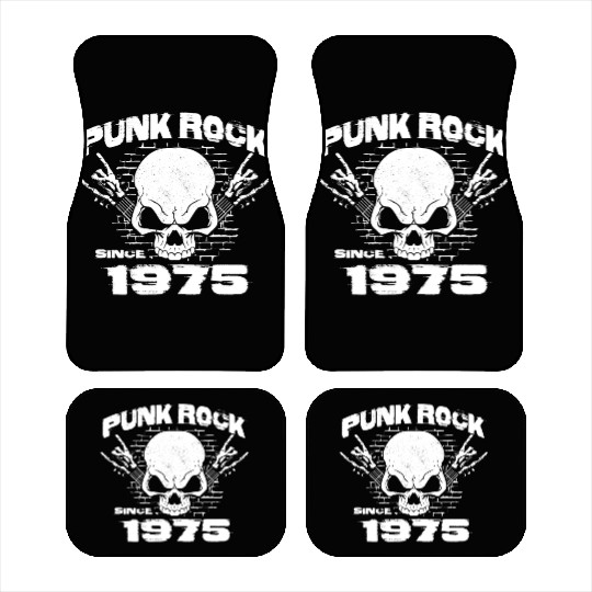 49th Birthday - Punk Rock Since 1975 Skull Rock Car Mats