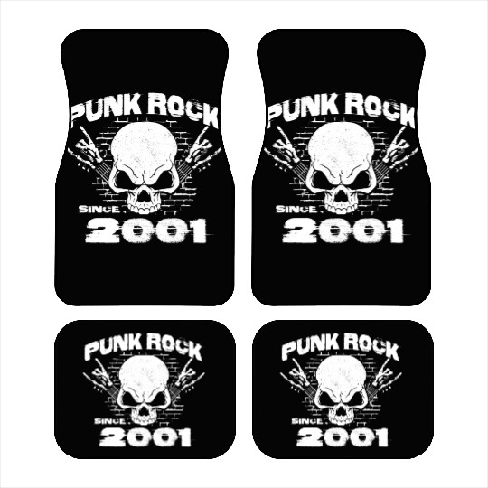 23rd Birthday - Punk Rock Since 2001 Skull Rock Car Mats