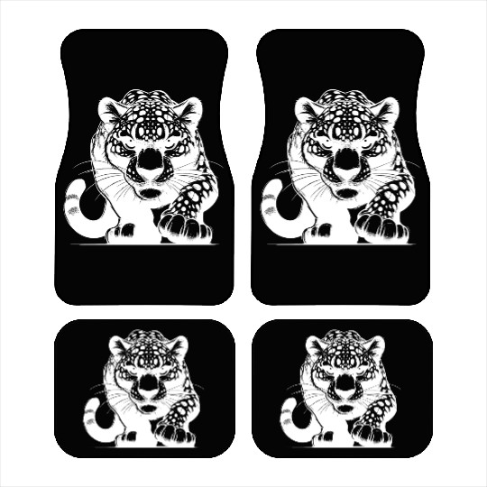 Elegant Wild Leopard On The Hunt Car Mats