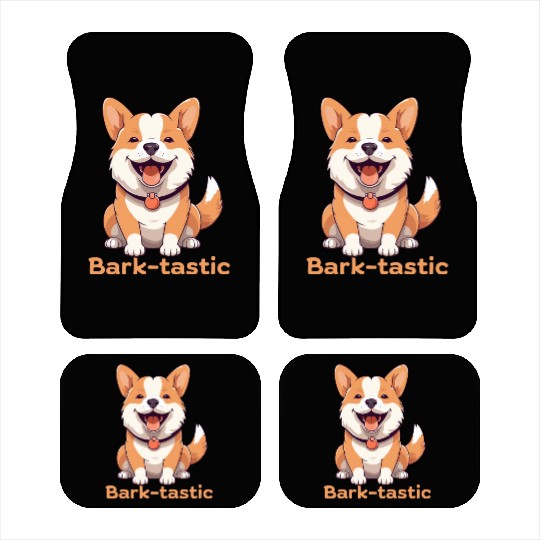 Cute shiba inu puppy dog with funny Bark-tastic te Car Mats