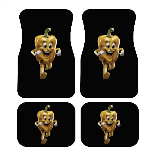 Yellow Bell Pepper Running Realistic Car Mats