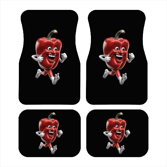 Red Bell Pepper Running Realistic Car Mats
