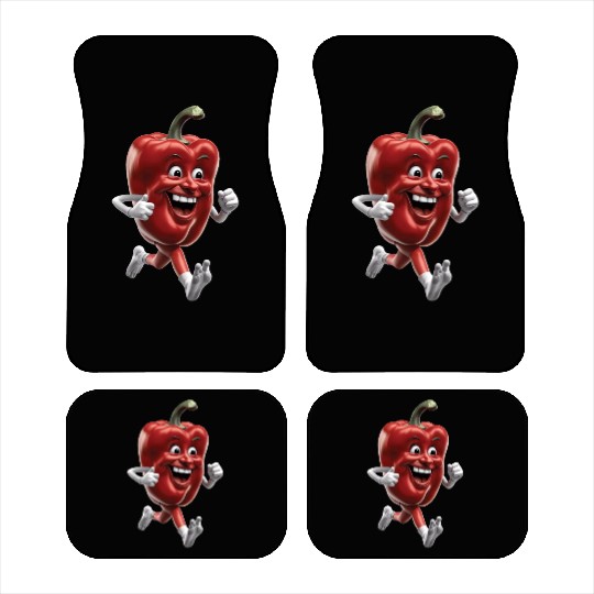 Red Bell Pepper Running Realistic Car Mats