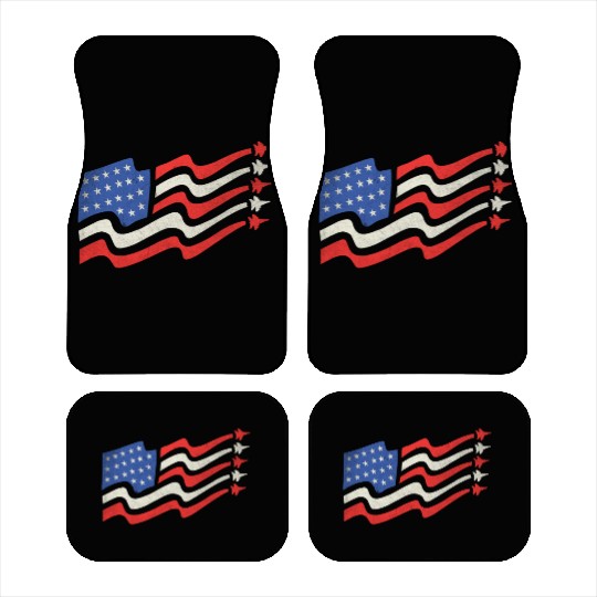 American Flag Apparel with Jet 4th of July Car Mats