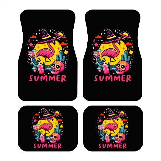 Paradise Tropical Flamingo Summer Car Mats