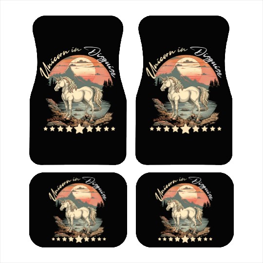 The Last Unicorn Retro Line Art Car Mats - Vintage
