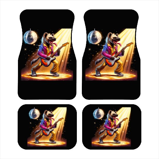 Disco Ball Guitar Hyena Car Mats