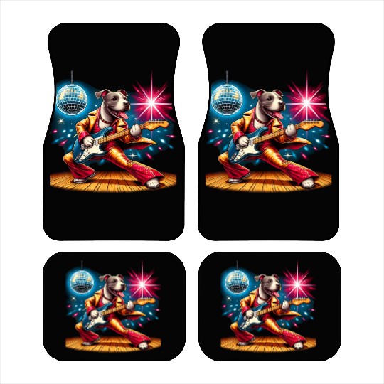 Disco Ball Guitar dog Car Mats