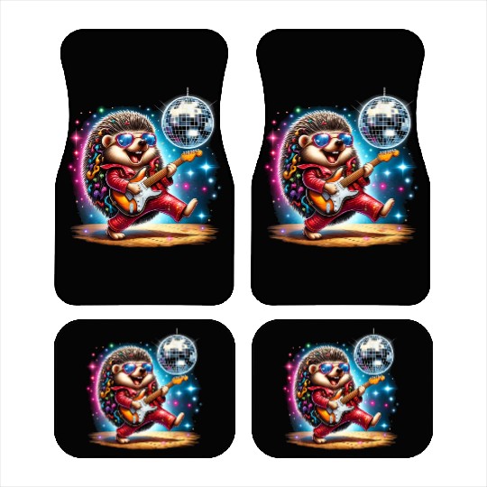 Disco Ball Guitar Hedgehog Car Mats