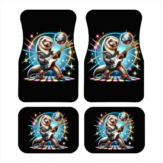 Disco Ball Guitar Ferret Car Mats