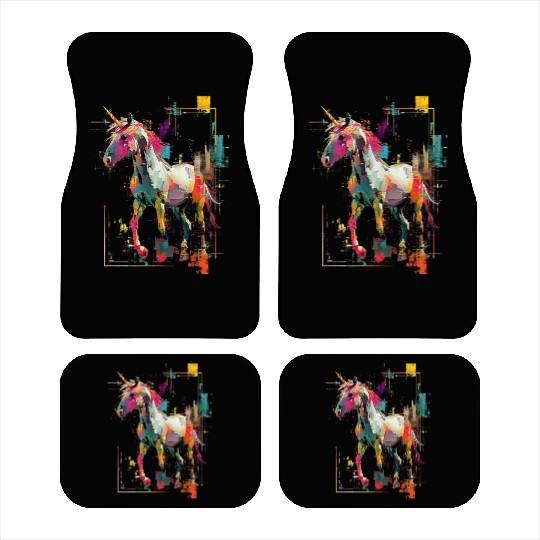 Unicorn Rainbow Animal Illustration Car Mats