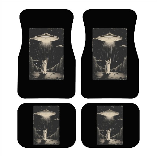 Cat Ufo Meme Funny Surprised Scared Cat Selfie Car Mats