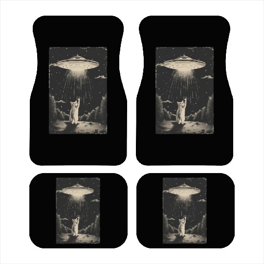 Cat Ufo Meme Funny Surprised Scared Cat Selfie Car Mats