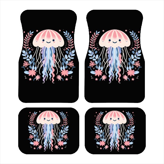 Floral Jellyfish Delight Car Mats