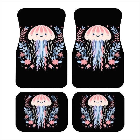 Floral Jellyfish Delight Car Mats