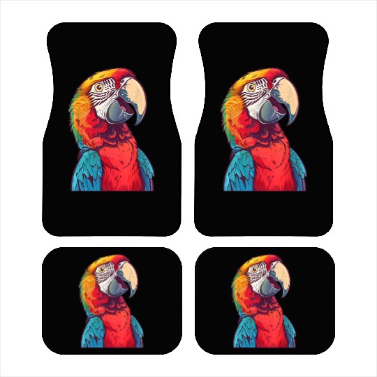 Colorful Tropical Parrot Illustration Stunning Car Mats