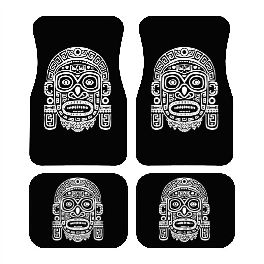 Maya God Mayan Mythology Ek Chuah Intricate Mask Car Mats