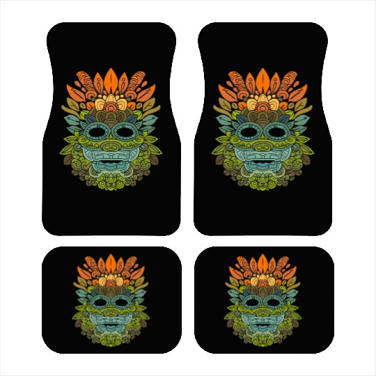 Maya God Mayan Mythology Itzamna Colorful Tribal Car Mats