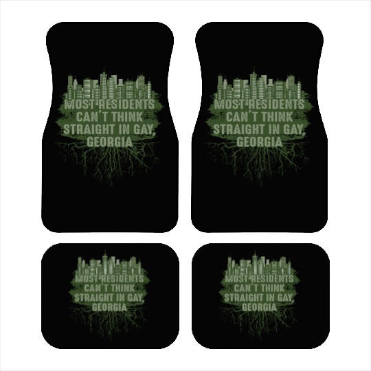 Think Straight in Gay Georgia Pun The Peach State Car Mats