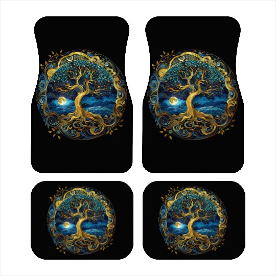 Irish Nordic Celtic Tree of Life Yggdrasil Car Mats