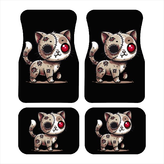scary zombie kawaii cat for halloween fun Car Mats