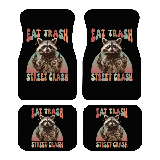 Funny Possum Raccoon Eat Trash Street Crash Car Mats