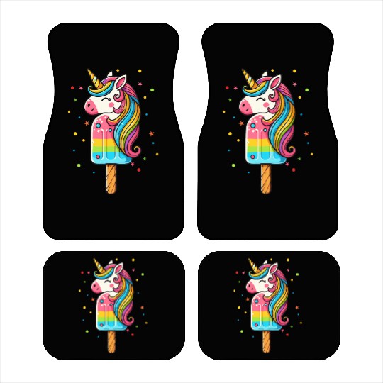 Colorful unicorn ice cream motif for summer Car Mats