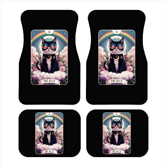 The Ally Cat Tarot Card Pride Gay Pride LGBTQ Car Mats