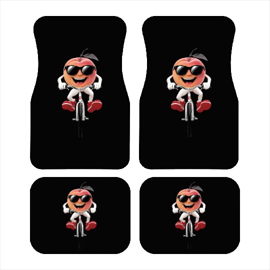 Apricot Cycling On Bike Realistic Car Mats