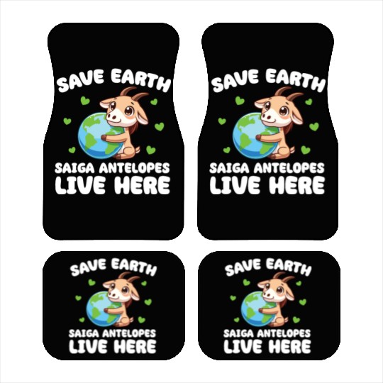 Save The Earth Saiga antelopes Live Here Earth Day Car Mats