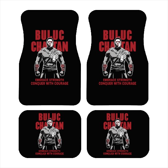 Maya God, Buluc Chabtan Embrace Strength Conquer Car Mats