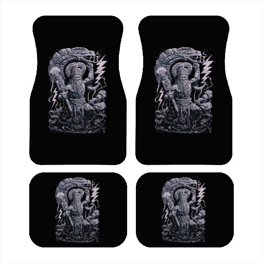 Maya God Mayan Mythology Chaac with Lightning and Car Mats