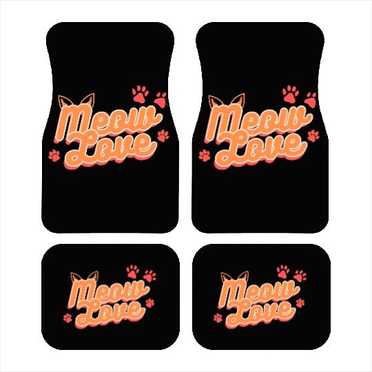 Meow Love, Cat Lover Car Mats