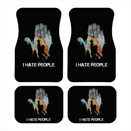 Bigfoot ! I Hate People Bigfoot Camping Watercolor Car Mats