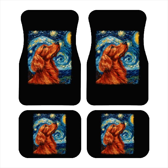Irish Setter Dog Starry Night Painting Car Mats