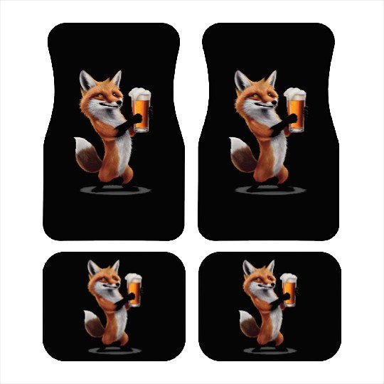 Fox Drinking Beer Realistic Car Mats
