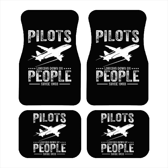 Pilots Looking Down On People Funny Aviation Airpl Car Mats