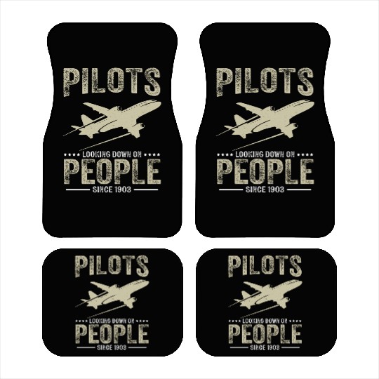 Pilots Looking Down On People Funny Aviation Airpl Car Mats