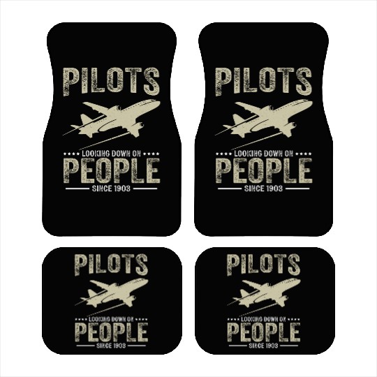 Pilots Looking Down On People Funny Aviation Airpl Car Mats