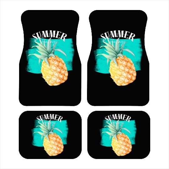 Summer Retro Pineapple Swimming Pool Vacation Gard Car Mats