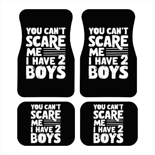 Can't Scare Funny Dad of 2 Boys Father's Day Car Mats