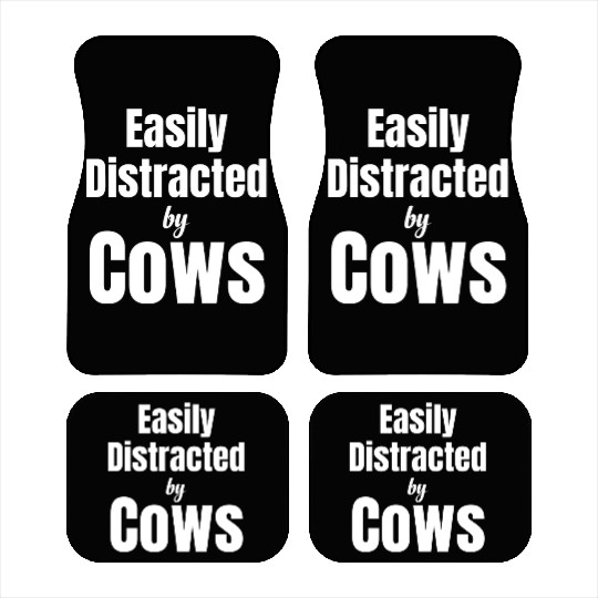 Easily Distracted By Cows Cattle Farmer Hereford Car Mats