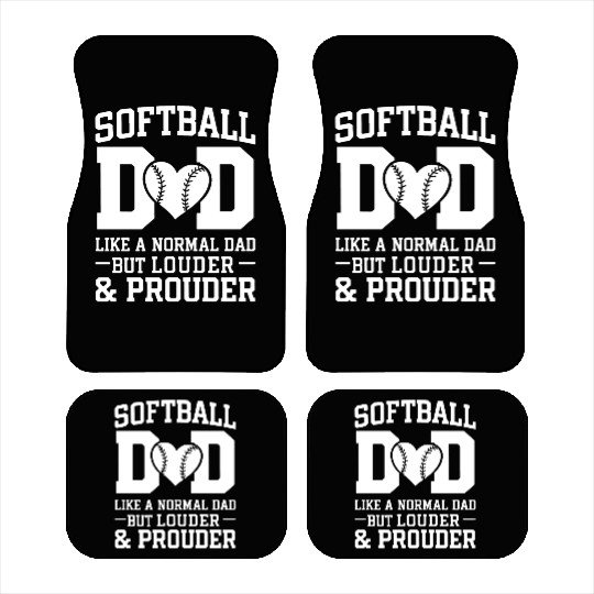 Louder Softball Dad Funny Daddy Father's Day Car Mats