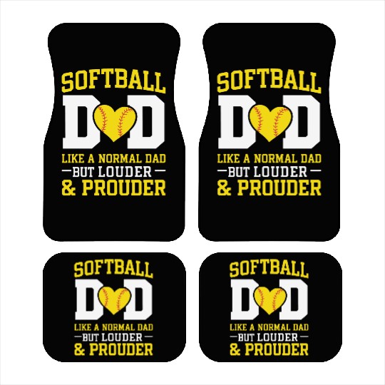 Prouder Softball Dad Funny Daddy Father's Day Car Mats